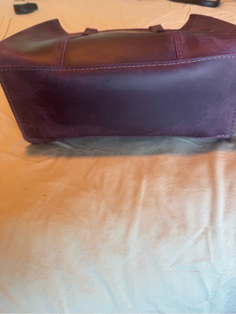 Portland Leather Goods Lola Zipper Crossbody Tote Larkspur Purple - Picture 7 of 14